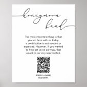 Kalligrafie Honeymoon Fund QR Code Sign Poster (Voorkant)