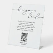 Kalligrafie Honeymoon Fund QR Code Sign Reclamebord Met Voetstuk (Voorkant)