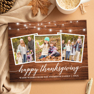 Kalligrafie Houten Lichten Fijne Thanksgiving Briefkaart