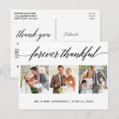 Kalligrafie Huwelijk 3 Foto Eeuwig Dankbaar Briefkaart (Voorkant / Achterkant)