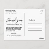 Kalligrafie Huwelijk 3 Foto Eeuwig Dankbaar Briefkaart (Achterkant)