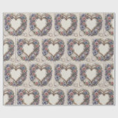 Kalligrafie Huwelijk Harten en Rozen Cadeaupapier (Vlak)