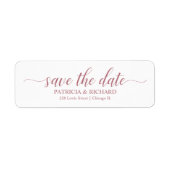 Kalligrafie Huwelijk Save The Date Retouradres Etiket (Voorkant)