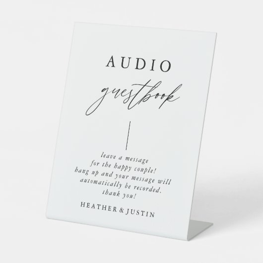 Kalligrafie Huwelijk Telefoon Gastenboek Bord Reclamebord Met Voetstuk (Voorkant)