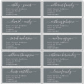 Kalligrafie Huwelijks Gast Adres Labels UK Lay-out (Voorkant)