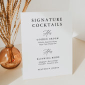 Kalligrafie Huwelijks Handtekening Cocktail Bar Bo Reclamebord Met Voetstuk