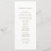 Kalligrafie huwelijksceremonie programma | Goud Programmakaart (Achterkant)