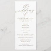 Kalligrafie huwelijksceremonie programma | Goud Programmakaart (Voorkant)