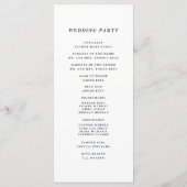 Kalligrafie huwelijksceremonie programma | Zwart Programmakaart (Achterkant)