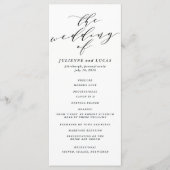 Kalligrafie huwelijksceremonie programma | Zwart Programmakaart (Voorkant)