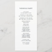 Kalligrafie huwelijksceremonie programma | Zwart Programmakaart (Achterkant)