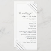 Kalligrafie huwelijksceremonie programma | Zwart Programmakaart (Voorkant / Achterkant)