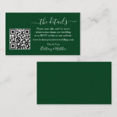 Kalligrafie Huwelijksdetails Website QR Groen Informatiekaartje (Voorkant / Achterkant)
