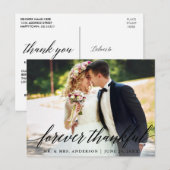 Kalligrafie Huwelijksfoto Euwig Dankbaar Briefkaart (Voorkant / Achterkant)