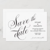 Kalligrafie Huwelijkskaart Bewaar de Datum Save The Date (Voorkant / Achterkant)