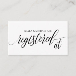 Kalligrafie Huwelijksregisterkaart Inserts - Zwart Informatiekaartje