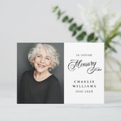 Kalligrafie in liefdevolle herinnering begrafenis  bedankkaart (Staand voorkant)