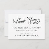 Kalligrafie in liefdevolle herinnering begrafenis  bedankkaart (Achterkant)