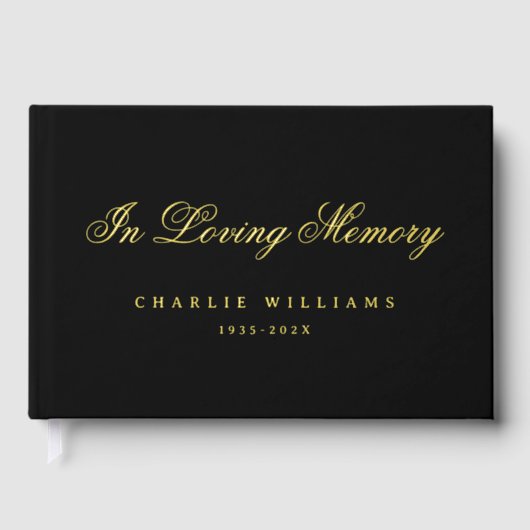 Kalligrafie in liefdevolle herinnering begrafenis  gastenboek (Voorkant)