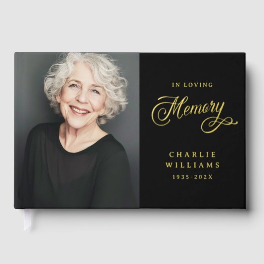 Kalligrafie in liefdevolle herinnering begrafenis  gastenboek (Voorkant)