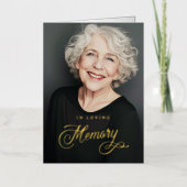 Kalligrafie in liefdevolle herinnering begrafenisf folie wenskaart (Voorkant)