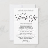 Kalligrafie in plaats van gunsten Dank u plaats ka Aankondiging (Voorkant)