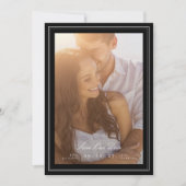 Kalligrafie & Ingelijste Classic Zwart Stropdas fo Save The Date (Voorkant)