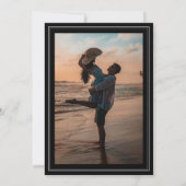 Kalligrafie & Ingelijste Classic Zwart Stropdas fo Save The Date (Achterkant)