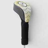 Kalligrafie Initiaal Boter Geel Ombré Golfheadcover (Schuin)