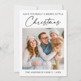 Kalligrafie Ink Pen Minimale kerstfoto Feestdagenkaart