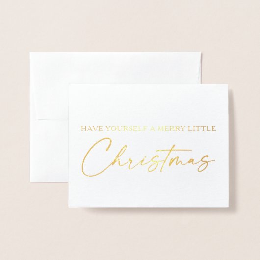 Kalligrafie Ink Pen Script Christmas Gold Folie Folie Kaarten (Voorkant met envelop)