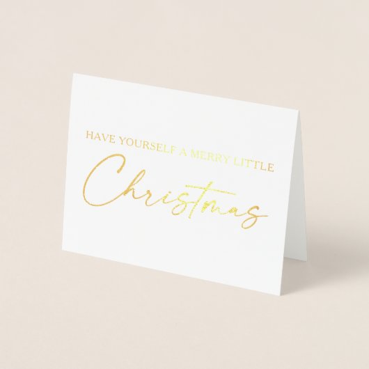 Kalligrafie Ink Pen Script Christmas Gold Folie Folie Kaarten (Voorkant)