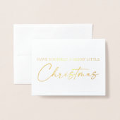 Kalligrafie Ink Pen Script Christmas Gold Folie Kaarten (Voorkant met envelop)