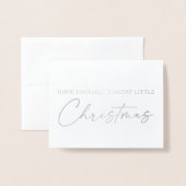 Kalligrafie Ink Pen Script Christmas Silver Foil Folie Kaarten (Voorkant met envelop)