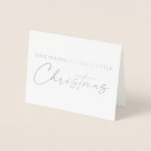 Kalligrafie Ink Pen Script Christmas Silver Foil Folie Kaarten (Voorkant)