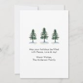 Kalligrafie Ink Script Waterverf Pines Foto Feestdagenkaart (Achterkant)