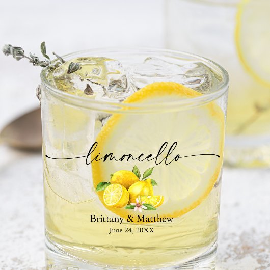 Kalligrafie Ink Waterverf Citroenen Limoncello Whisky Glas