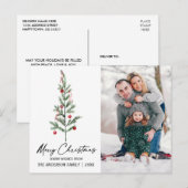 Kalligrafie Ink Waterverf Kerstboom Foto Feestdagenkaart (Voorkant / Achterkant)