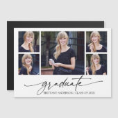 Kalligrafie Inkt 5 Foto Afstudeer Magneet Kaart (Voorkant / Achterkant)