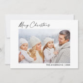 Kalligrafie Inkt Foto Kerstgroen Bessen Feestdagenkaart (Voorkant)