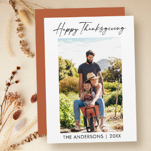 Kalligrafie Inkt Foto Thanksgiving Terracotta Feestdagenkaart