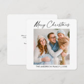 Kalligrafie-inkt kerstfotominimalist feestdagenkaart (Voorkant / Achterkant)