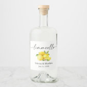 Kalligrafie Inkt Limoncello Aquarel Citroen Likeurfles Etiket (Voorkant)