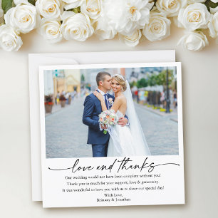 Kalligrafie Inkt Pen Love Wedding Photo Square Bedankkaart