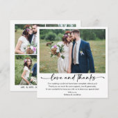 Kalligrafie Inkt Pen Script 5 Foto Trouwplein Bedankkaart (Voorkant / Achterkant)