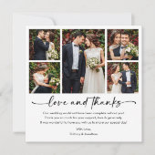 Kalligrafie Inkt Pen Script 5 foto's Vierkante bru Bedankkaart (Voorkant)