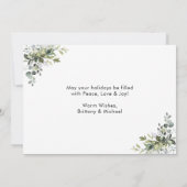 Kalligrafie Inkt Script Groen Paar Kerstmis Feestdagenkaart (Achterkant)