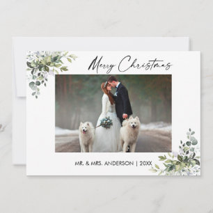 Kalligrafie Inkt Script Groen Paar Kerstmis Feestdagenkaart