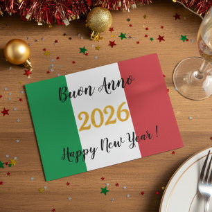 Kalligrafie Italiaanse Vlag 2026 Feestdagenkaart