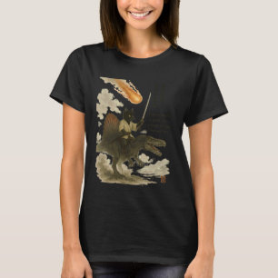 Kalligrafie Japanse tekst kat dinosaurus haiku T-shirt